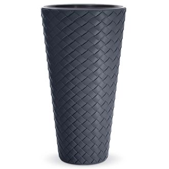 Prosperplast Macetero Slim Matuba 57l., Con Dep&oacute;sito, Dimensiones (mm) 400x400x780, Color Antracita