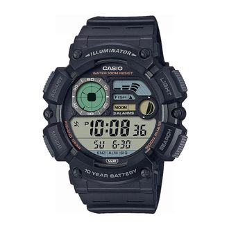 Casio Accessoires, Heren, Zwart, ONE Size, Quartz Herenhorloge, Grijze Kast, Zwarte Resin Band