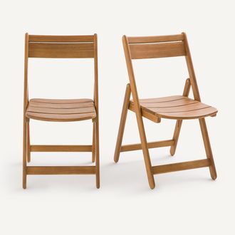 AM.PM Set van 2 opvouwbare tuinstoelen, massief acacia, RIPLI