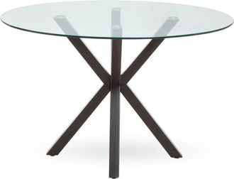 Premier Housewares Interiors By Premier Elegant Dining Table With Black Wood Effect Metal Legs, Stylish Small Table, Sturdy Kitchen Table For Dinner