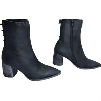 Free People Womens Livia Pointed Toe Backlace Boots In Black
