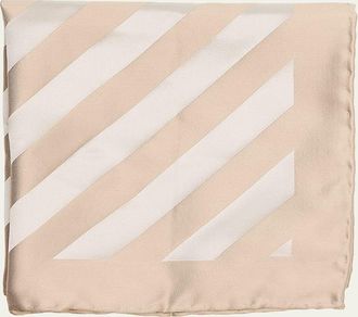 Brunello Cucinelli Mens Double-Face Wide Stripe Silk Pocket Square