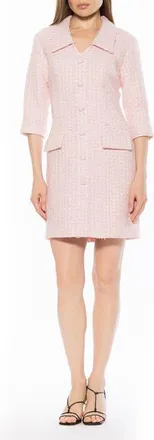 Alexia Admor Isolde Collared Tweed Dress in Pink at Nordstrom, Size 10