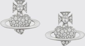 Vivienne Westwood Orecchini in ottone cromato con strass incastonati