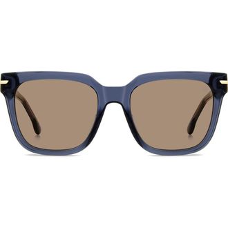 Victoria Beckham 53mm Square Sunglasses in Blue/Brown at Nordstrom