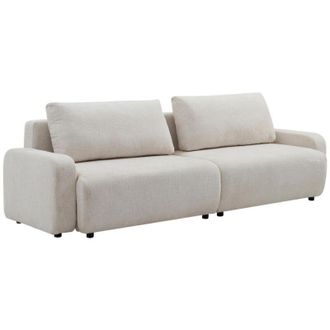 Vente-Unique Divano 4 posti convertibile in ciniglia beige YOKIRA