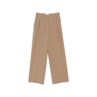 Lardini Wide Trousers, female, Beige, Size: XS Wide Leg Pleated Trousers