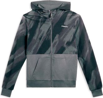 Freddy Felpa stampata con cappuccio e inserti in tinta unita