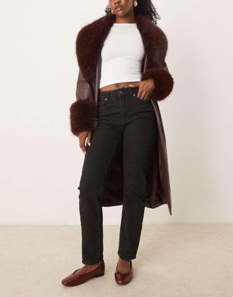 Selected Femme slim jeans with asymmetric detail in black