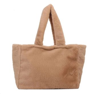 Generic Womens Plush Bags Women Tote Bag Fluffy Handbags Large Capacity Shopping Shoulder Furry Clutch Plush Handbag