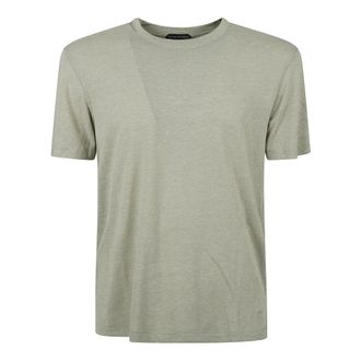 Tom Ford T-Shirts, male, Green, XL, Knitted Crew Neck T-shirts and Polos