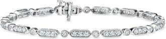 Ross-Simons Lab-Grown Diamond Milgrain Bracelet in Sterling Silver