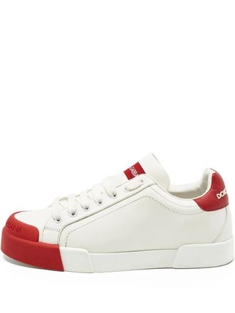 Dolce & Gabbana Portofino leather sneakers - White