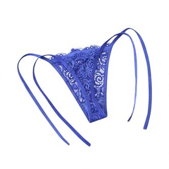 Generic Women Lace Thongs Sexy Tie Side G-Strings Low Rise T-Back Tanga Elastic Comfort Underwear Panties Multicolor Lingerie Knickers for Ladies Valentines D