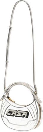 Casablanca Womens Logo-Plaque Biker Shoulder Bag Silver