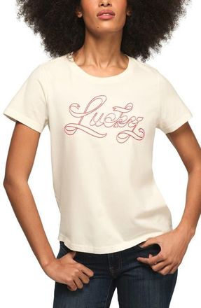 Lucky Brand Lucky Ribbon Crewneck T-Shirt in Gardenia at Nordstrom, Size Xx-Large