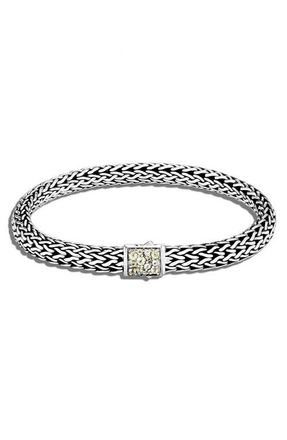 John Hardy Classic Chain Reversible 6.5mm Bracelet in Metallic Silver at Nordstrom, Size Medium