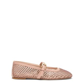 Stuart Weitzman Bareitall Shine Mary Jane - female - Stuart Weitzman - Ballerina Shoes - Pink - 7 1/2 UK - Shoes