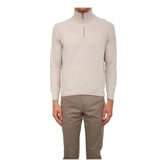 Paul & Shark Truien & Vesten, Heren, Beige, M, Wol, Beige Wollen Trui met Rits