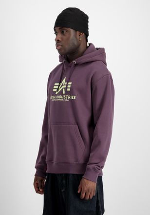 Alpha Industries Hoodie ALPHA INDUSTRIES Basic Hoodie BL, Herren, Gr. L, lila (plum), Obermaterial: 80% Baumwolle, 20% Polyester, regular fit, Sweatshirts Hoodie