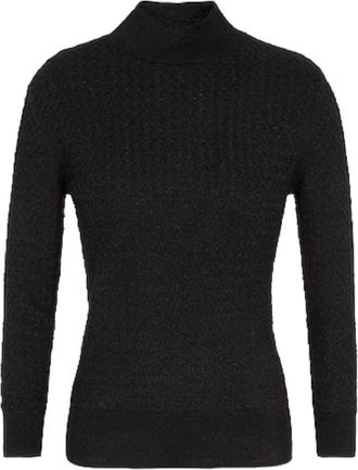 A|X Armani Exchange High Crew Neck Sweater - Dames - Coltruien - Zwart - XS - Wol - Truien & Vesten