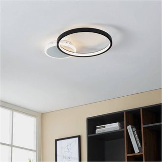 Loops Sleek Black & White LED Ceiling Light for Stylish Indoor Space