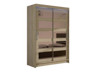 Mirjan24 Mobilier1 - Armario Closico 111, Roble Sonoma, 200x120x58cm, Puertas De Armario: Correderas, N&uacute;mero De Estantes: 0, Led