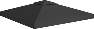 vidaXL Cubierta Superior De Cenador 2 Niveles Negro 310 G/m&sup2; 3x3 M Vidaxl Negro