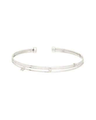 Meshmerise 0.06 Ct. Tw. Diamond 18K Gold Over Silver Bangle Bracelet