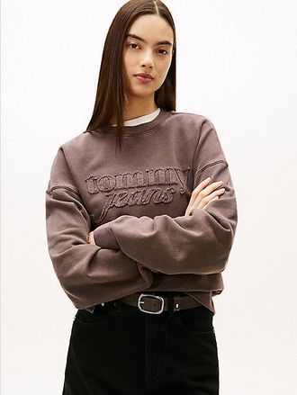 Tommy Hilfiger Logo Appliqu&eacute; Washed Boxy Sweatshirt