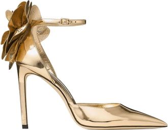 Jimmy Choo London Pumps Marja con fiori 100mm - Oro