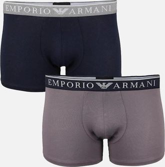 Emporio Armani Mens Emporio Armani 2-Pack Endurance Boxer Trunks, Armani Blue/Shark - Black - Size: 32/30/31
