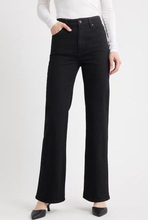 Frame Denim The Arrow High Waist Relaxed Bootcut Jeans in Black at Nordstrom Rack, Size 29