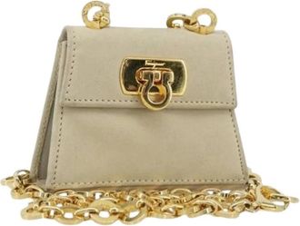 Ferragamo Pre-owned Mini Bags, female, Beige, Size: ONE SIZE Pre-owned Mini Shoulder Bag