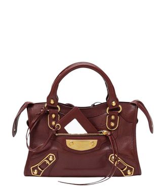 Balenciaga Maroon Le City Uptown Mini Satchel