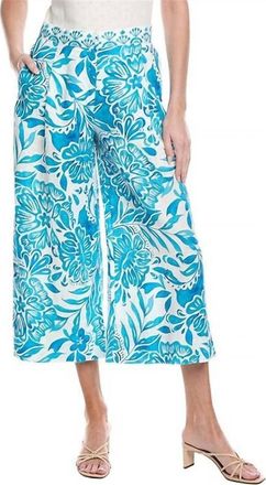 Johnny Was Linen Pleated Culotte Pants In Bethany