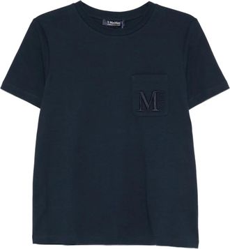 Max Mara T-shirt con logo - Blu
