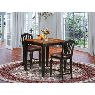 East West Furniture 3 Pc counter height Table and chair set - high top Table and 2 Chairs