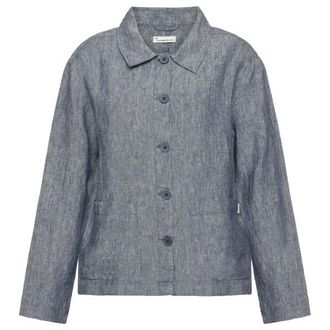 Knowledge Cotton Apparel Regular Linen Overshirt Freizeitjacke f&uuml;r Damen | grau