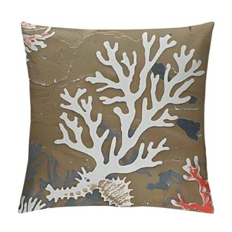 OEM Fundas De Coj&iacute;n Decorativas Marrones De Estilo Costero Con Un Estampado N&aacute;utico De Corales Y Estrellas De Mar Fundas De Coj&iacute;n Cuadradas De Lino Aptas 