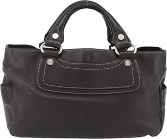 Celine Boogie Satchel Leather Brown Leather Handbag (Pre-Owned)