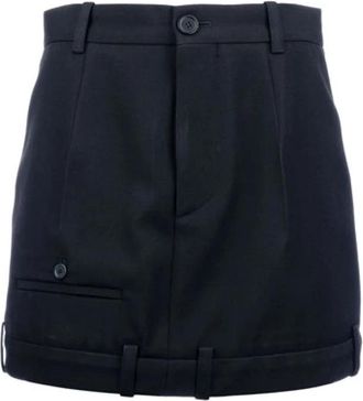Balenciaga Gedeconstrueerde Minirok - Dames - Korte rokken - Zwart - XS - Wol - Rokken