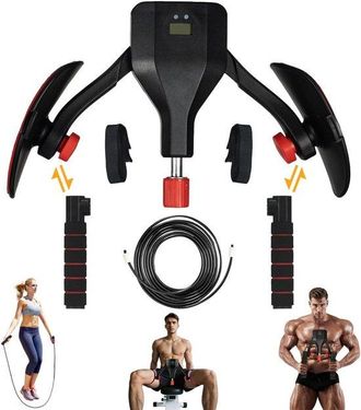 No Brand Entrenador De Muslos Y Pelvis - Con Cuerda Para Saltar, Ajustable De 0 A 50 Kg, Contador Inteligente, Multifuncional