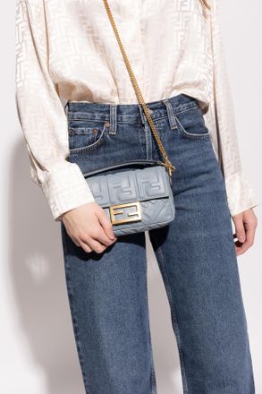 Fendi Baguette Mini Shoulder Bag, Womens, Blue