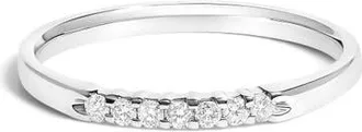 House of Brilliance 14K Gold 1/10 Ctw Diamond 7 Stone Band Ring in White Gold at Nordstrom, Size 5.5