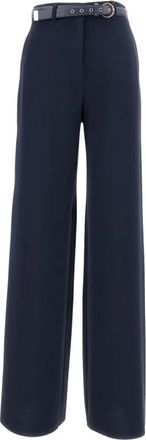 Max Mara Cady Broeken - Dames - Wijde Broeken - Blauw - L - Polyester - Broeken
