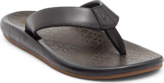 Olukai Ilikai Flip Flop in Black/black at Nordstrom, Size 13