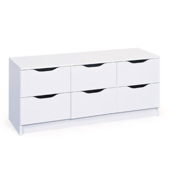 Dmora Cajonera Con Seis Cajones, Color Blanco, 50 X 40 X 120 Cm, Con Embalaje Reforzado - Dmora