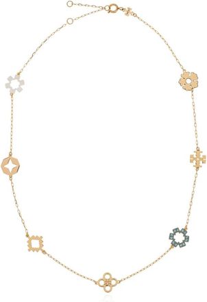 Tory Burch Ketting met Sprankelende Kristallen - Dames - Kettingen - Geel - ONE Size - Leer - Accessoires