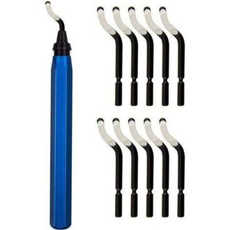 OEM Herramienta Para Desbarbar, Herramienta Para Desbarbar Con 10 Cuchillas De Acero Bs1010 De Repuesto, Cuchillas De Desbarbar Giratorias De 360&deg;, Herram